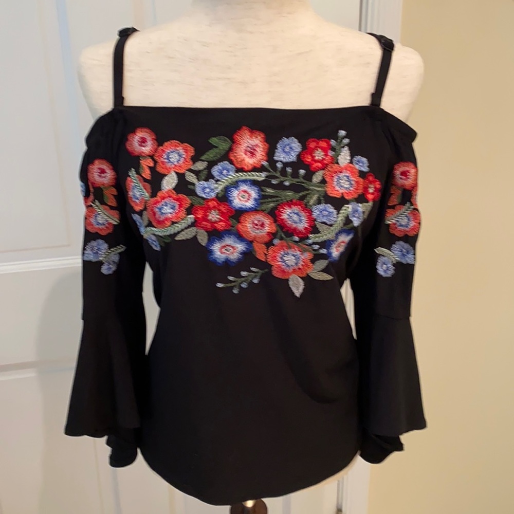 INC embroidered top